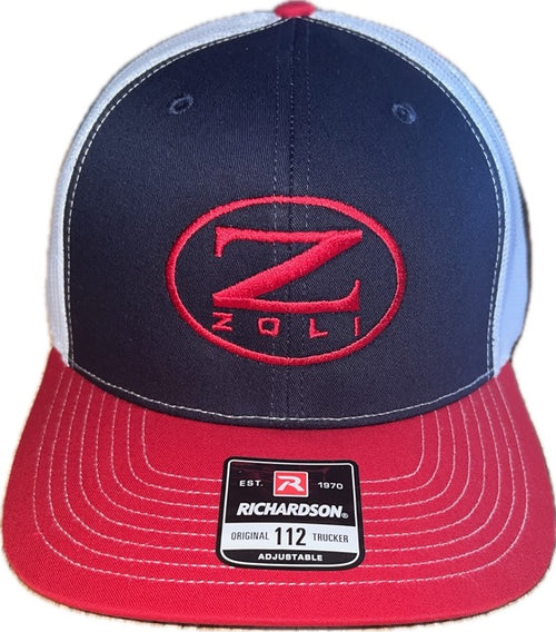 Z-Zoli Embroidered Snap Back Hat (Red,White,Blue) image 0