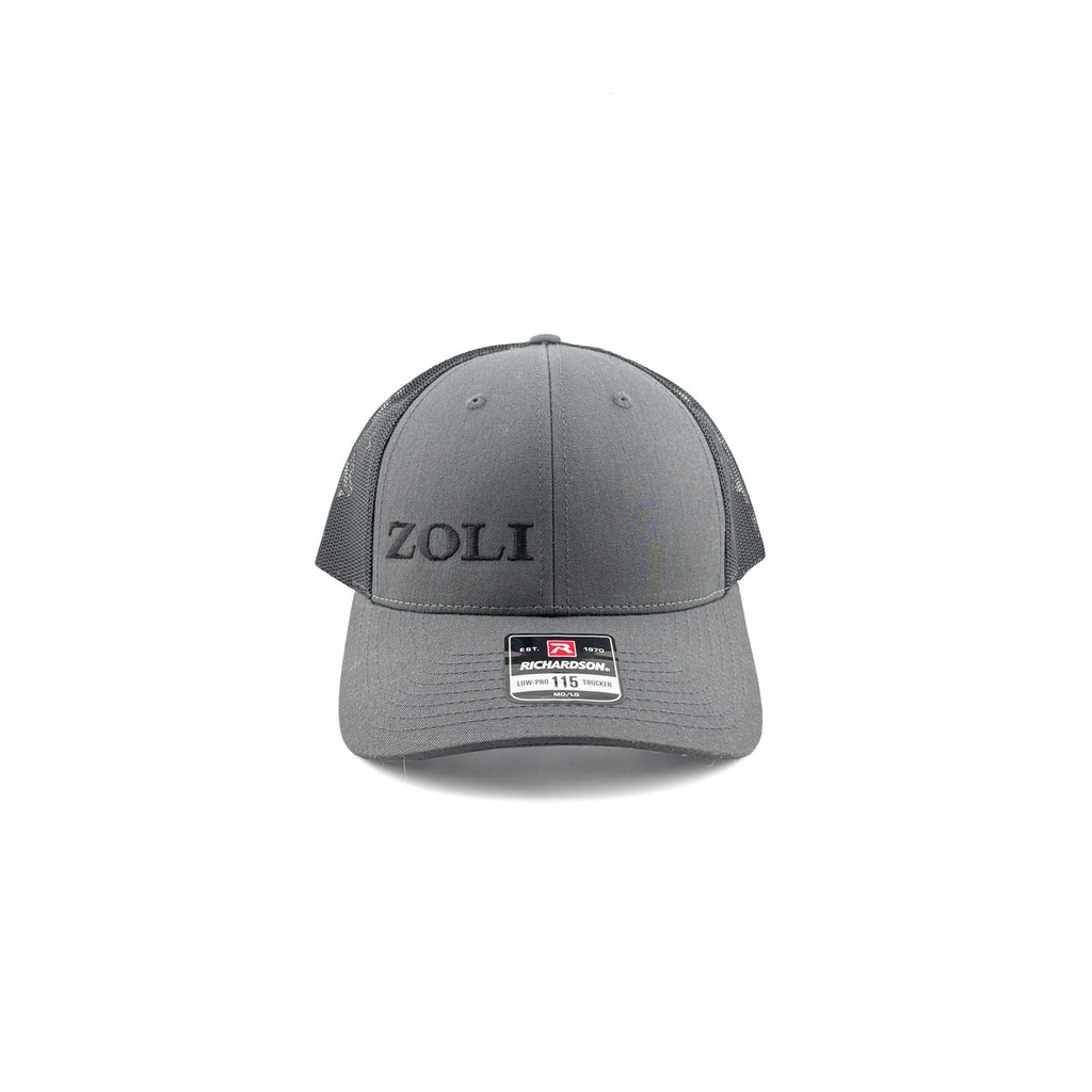 Zoli Embroidered Snap Back Hat (Black/Grey) image 0