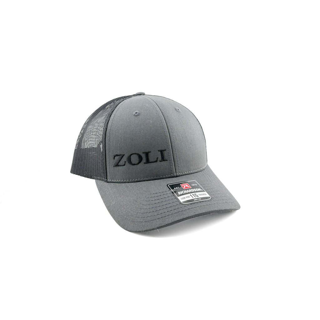 Zoli Embroidered Snap Back Hat (Black/Grey) image 1